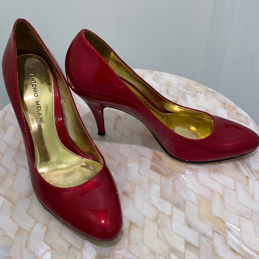 Antonio Melani red patent leather shoes